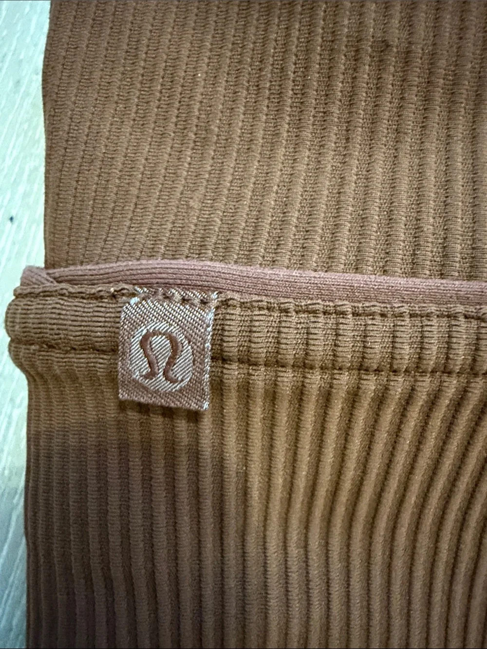 lululemon Brown Ribbed long line Crossback Sports Bra 14